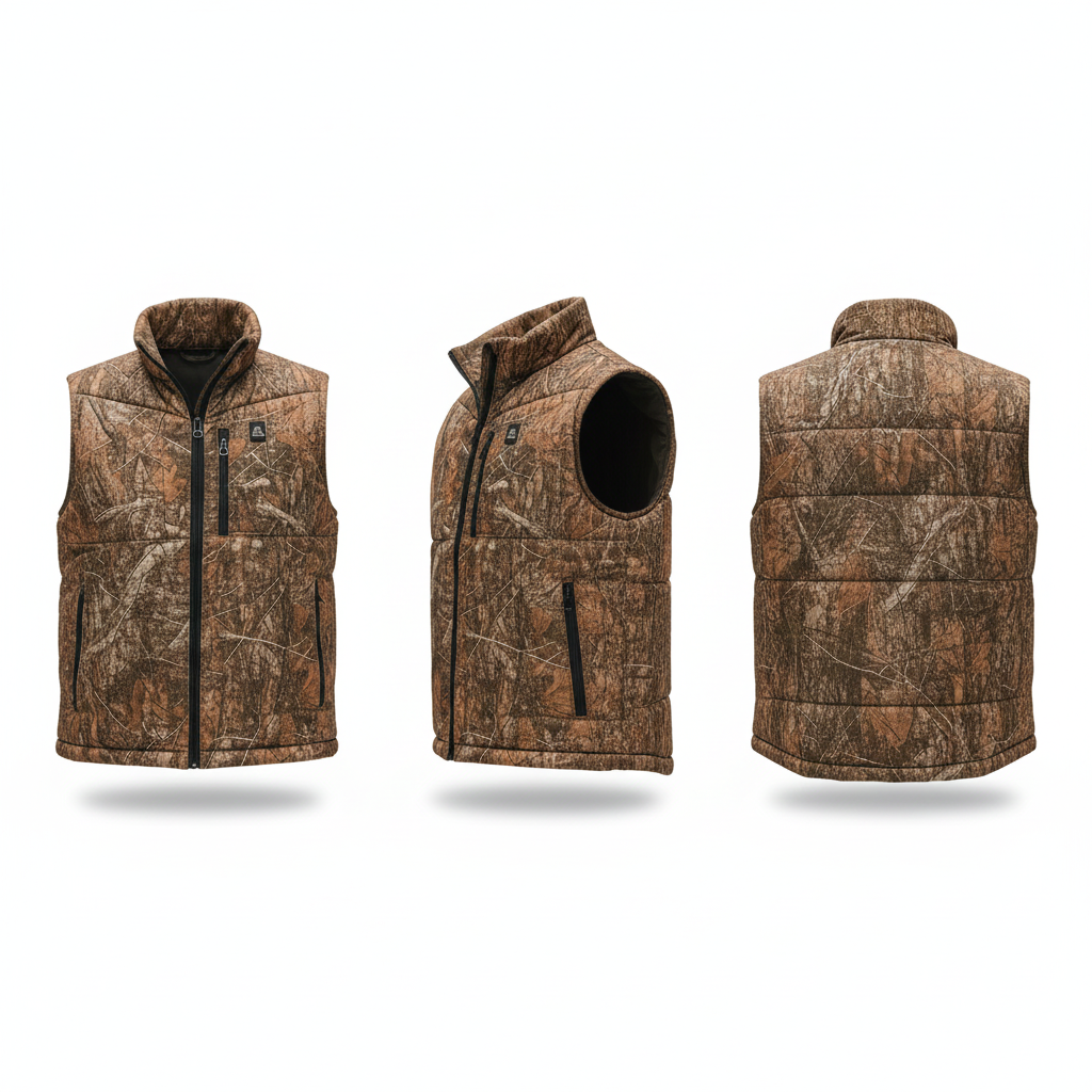Veste Chauffante sans manches Homme Chasse et camouflage