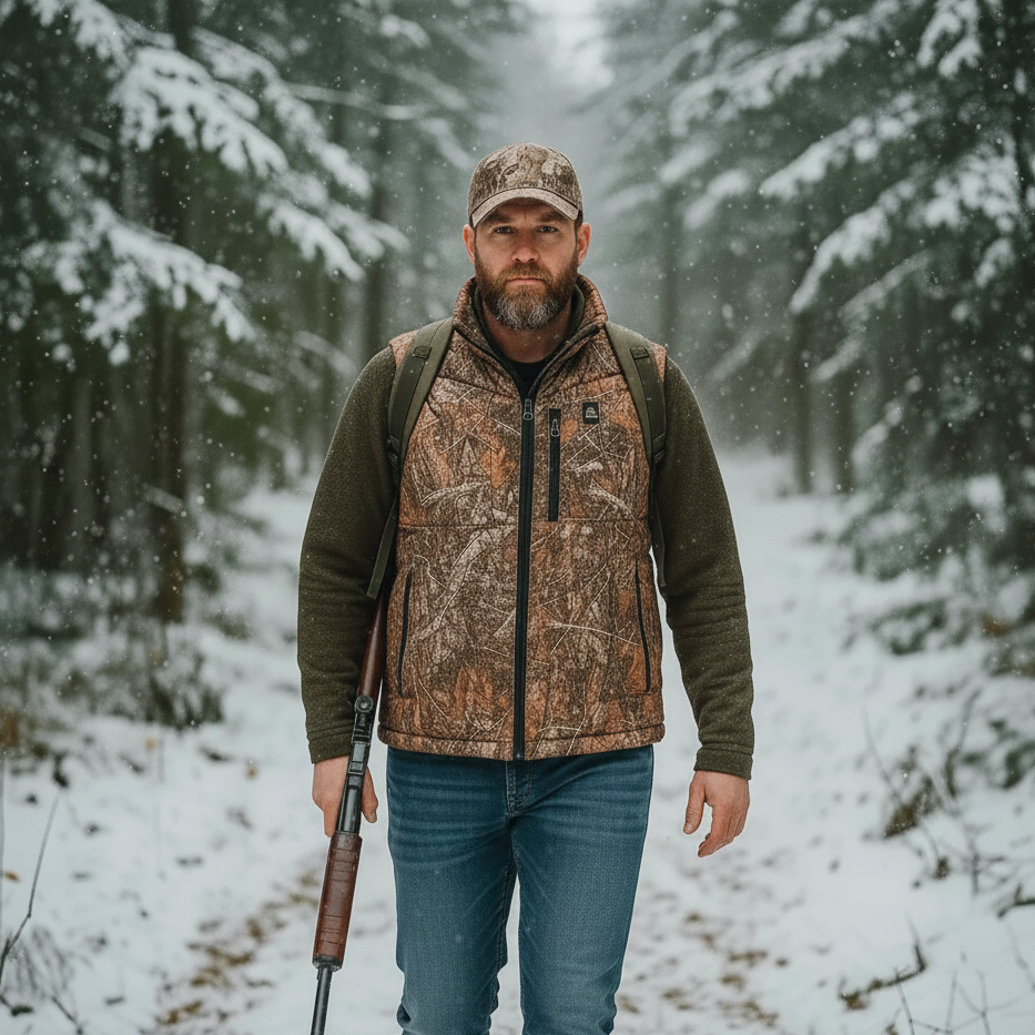 Veste Chauffante sans manches Homme Chasse et camouflage